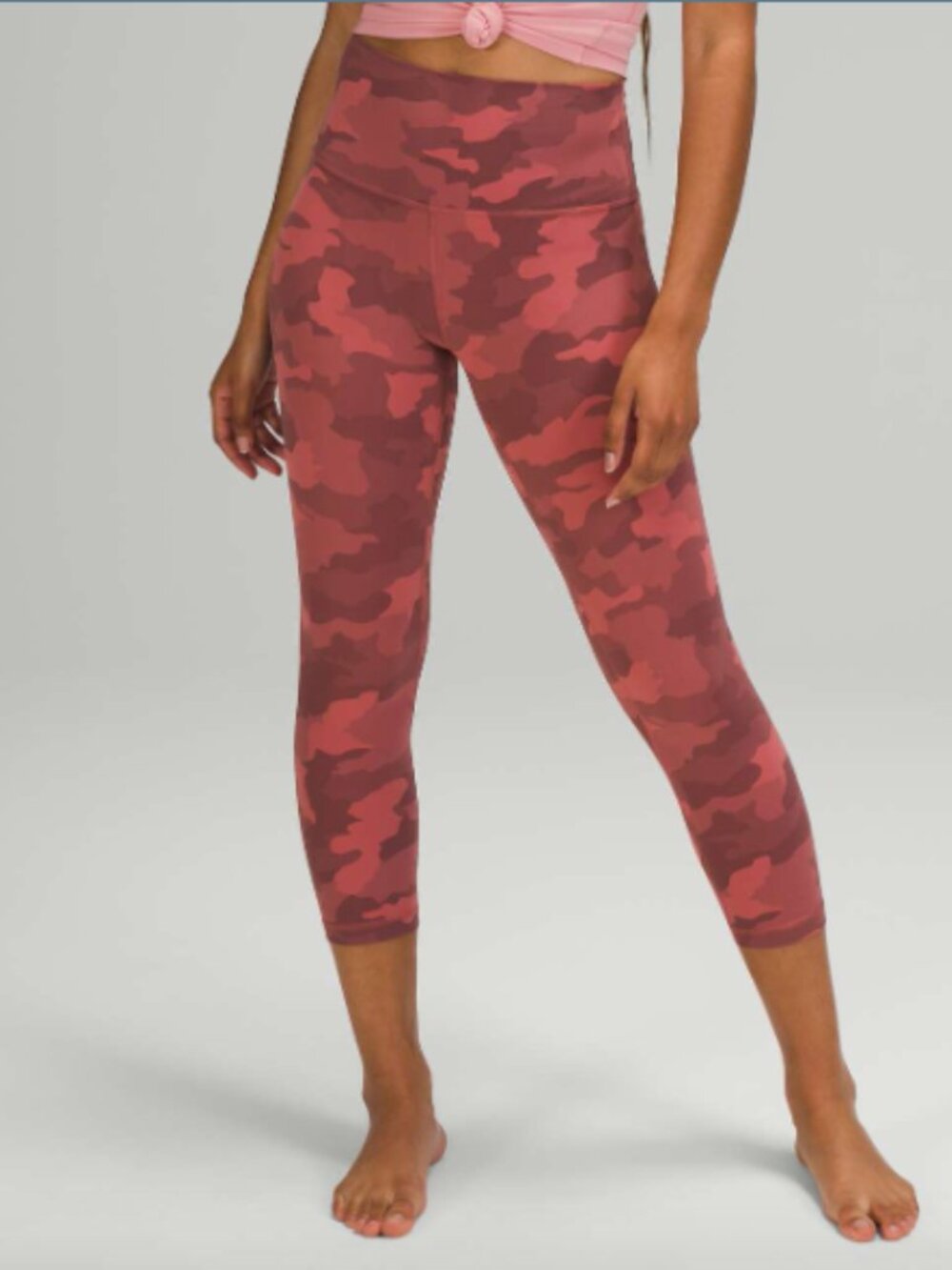 Lululemon Align Crop *21" Heritage 365 Camo Brier Rose Multi Sz: 2